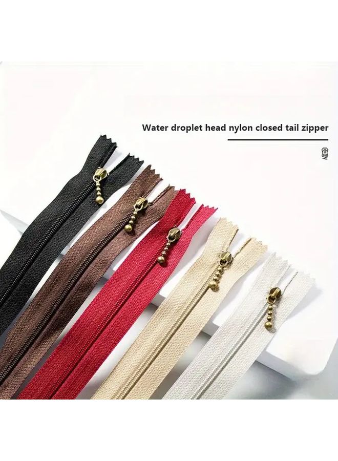 Pink 10pcs 15cm 5 9in Bead Embellished Copper Zipper Ties For DIY Crafts Sewing Supplies - Image 3